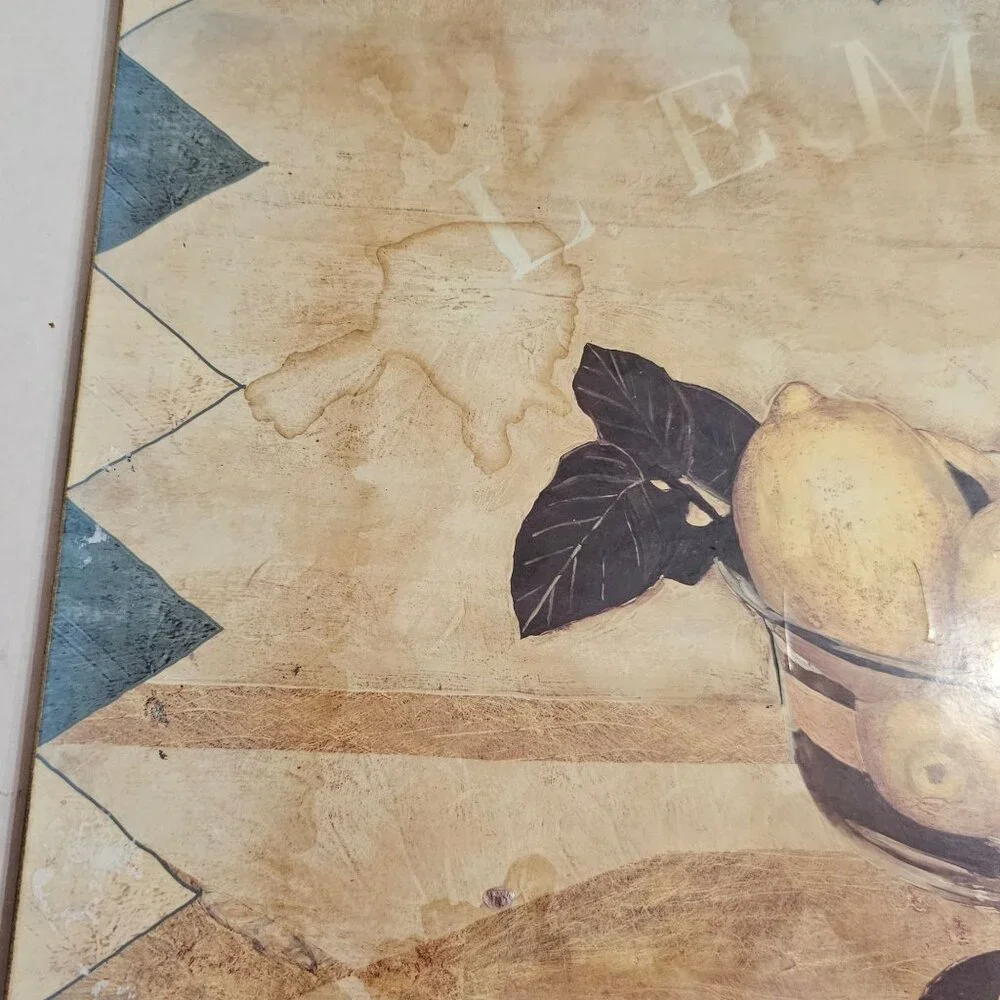 Pimpernel English Lemons Placemat 16" cork backed vtg inspired art by S. Hely - Picture 2 of 8